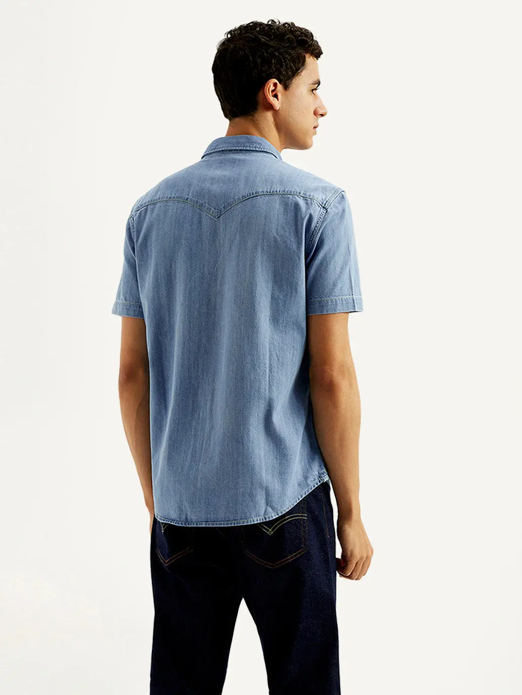 Men's Solid Slim Fit Denim Shirt 2