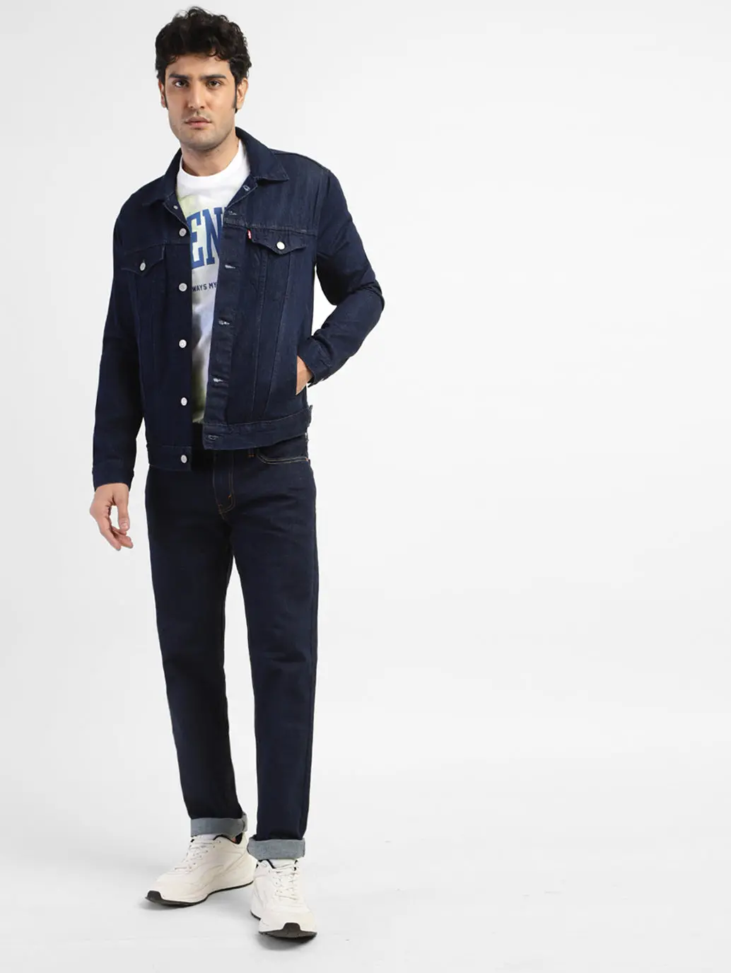 Men's Solid Spread Collar Jacket 1