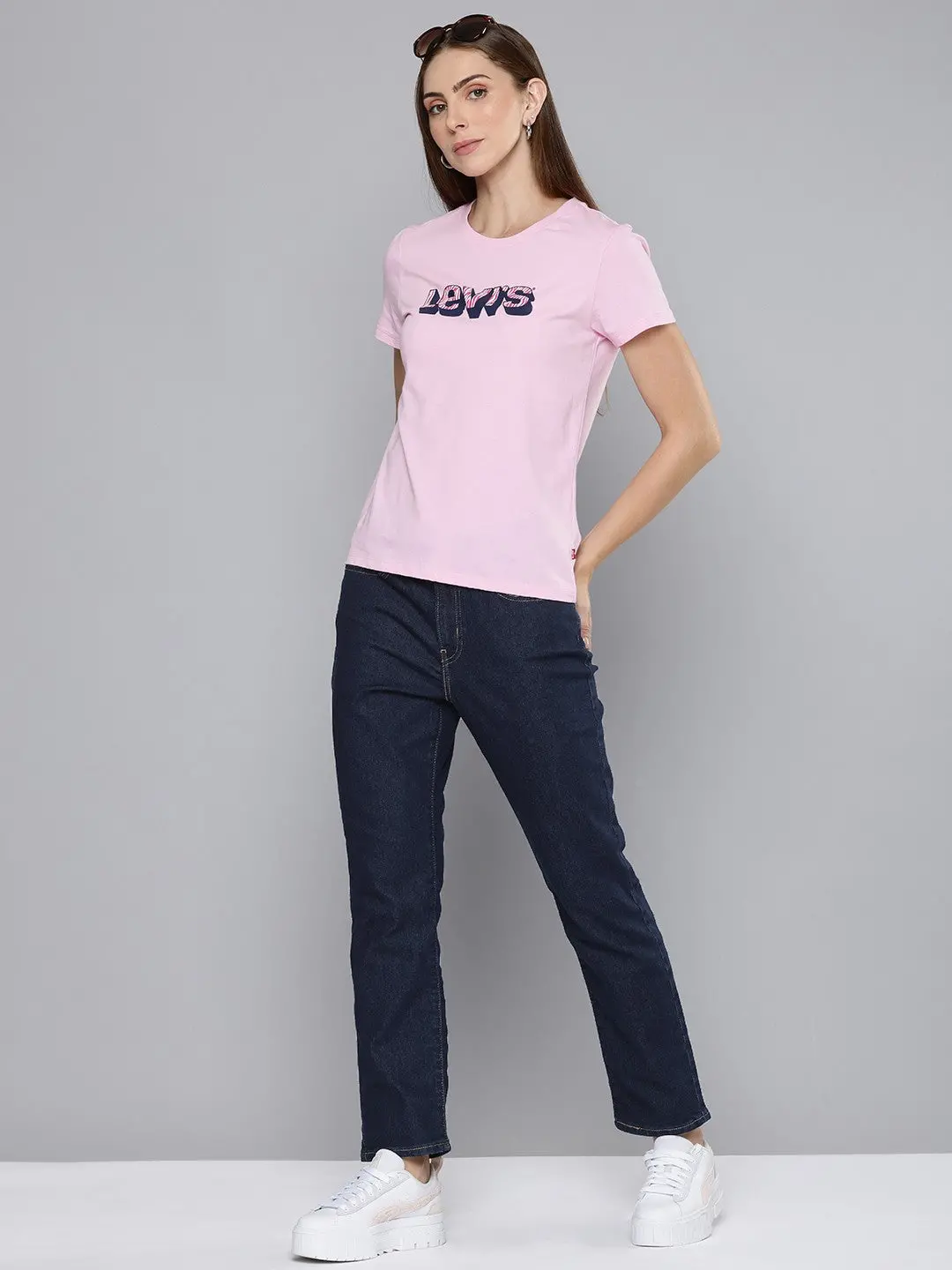 Women's 724 Blue Slim Straight Fit High Rise Jeans 1