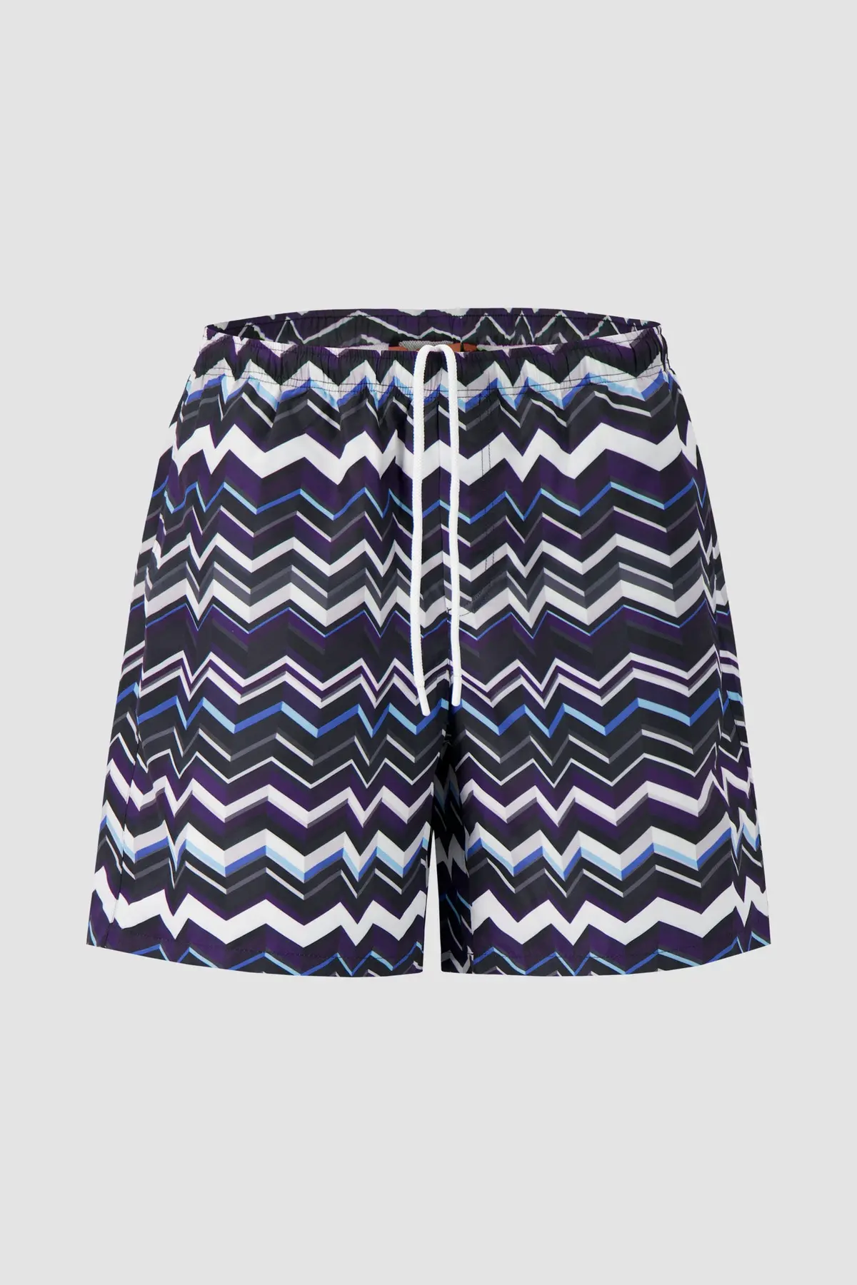 Missoni Long Swim Shorts With Irregular Zigzag Print 1