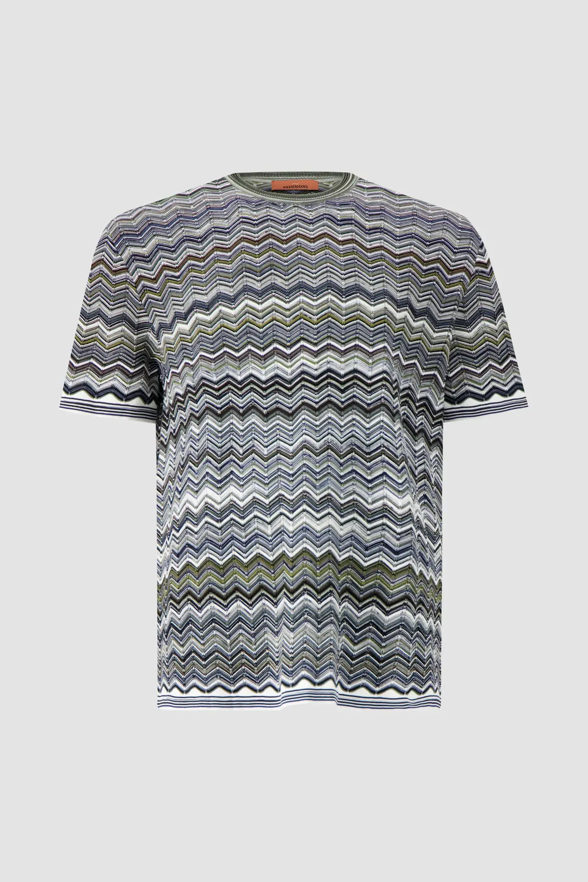 Missoni Cotton Knit T-Shirt With Chevron Pattern 1
