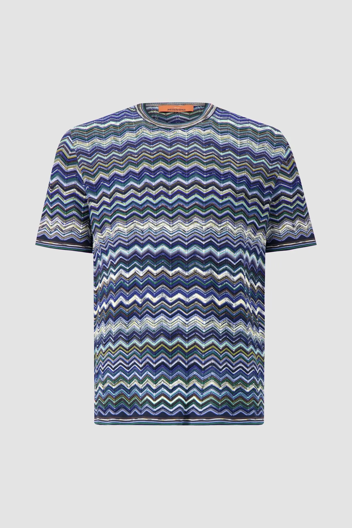 Missoni Cotton Knit T-Shirt With Chevron Pattern 1