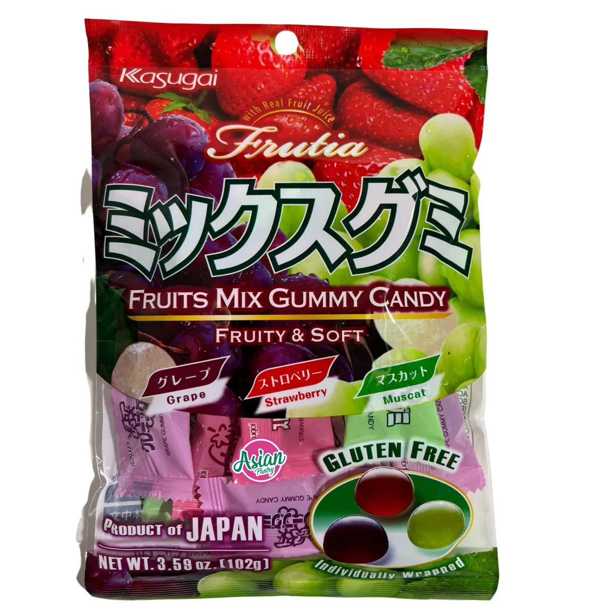 Kasugai Fruits Mix Gummy Candy 102G 1