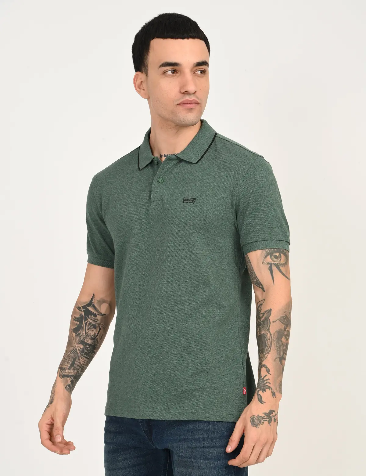 Men's Green Slim Fit Polo T-Shirt 4
