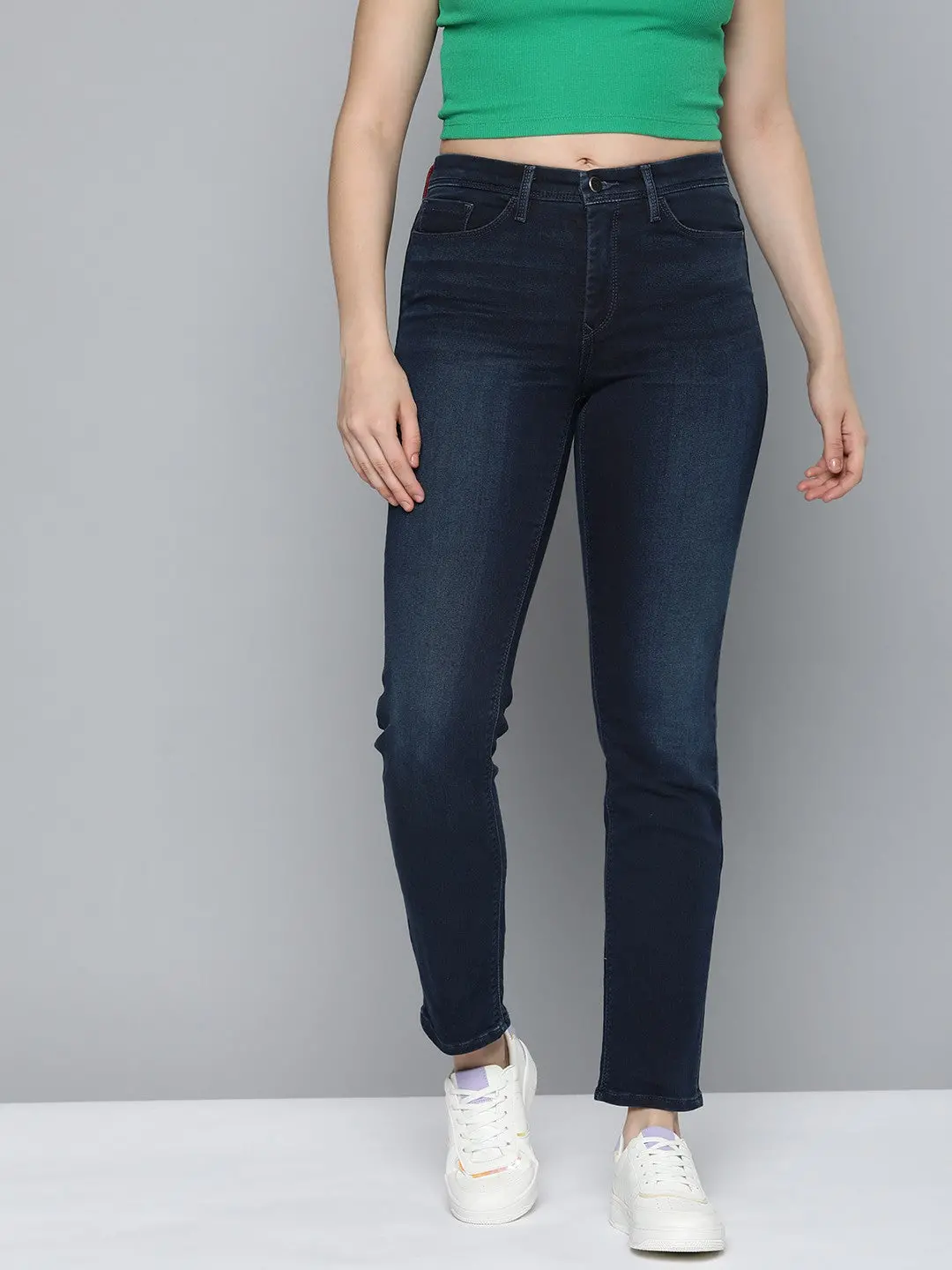 Women's Redloop 312 Blue Straight Fit Mid Rise Jeans 2