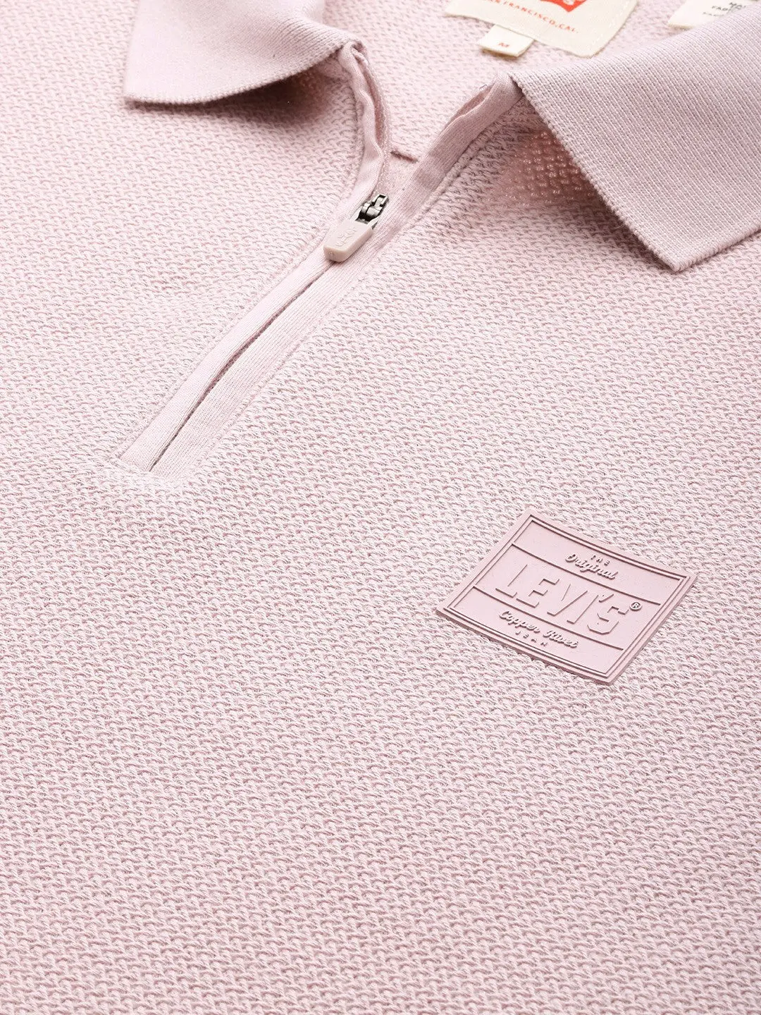 Men's Textured Slim Fit Polo T-Shirt 3