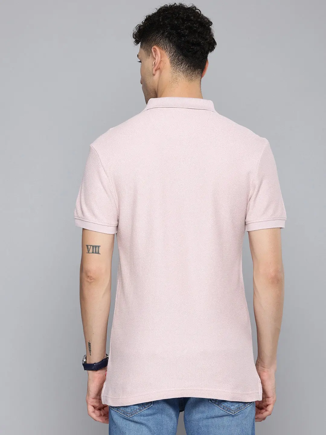 Men's Textured Slim Fit Polo T-Shirt 4