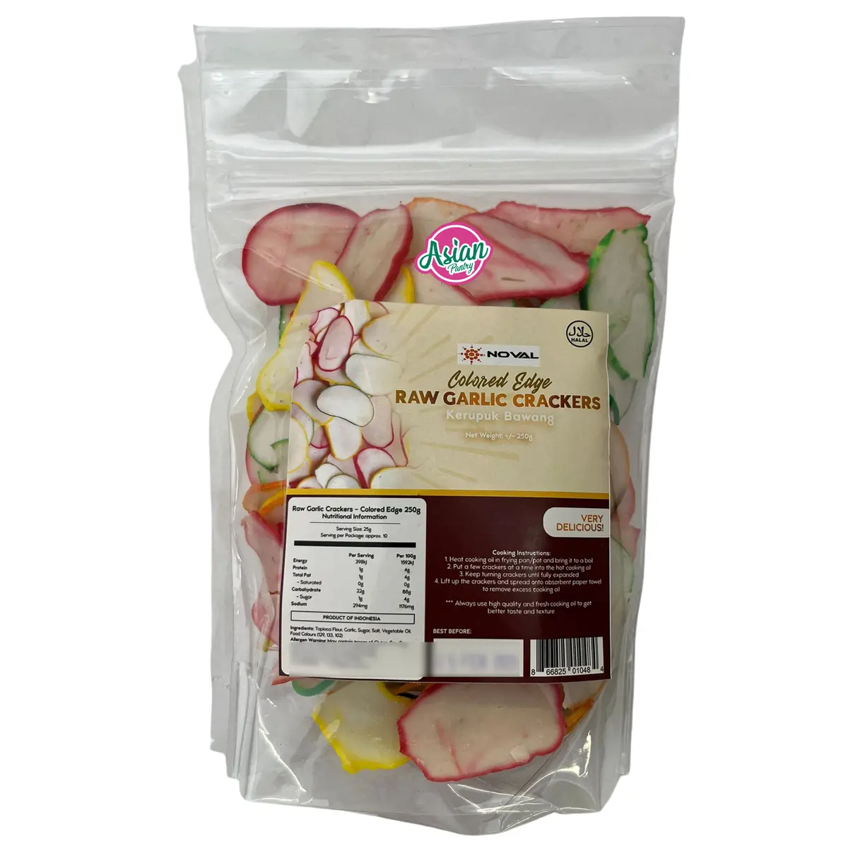 Noval Coloured Edge Raw Garlic Crackers  250G 1