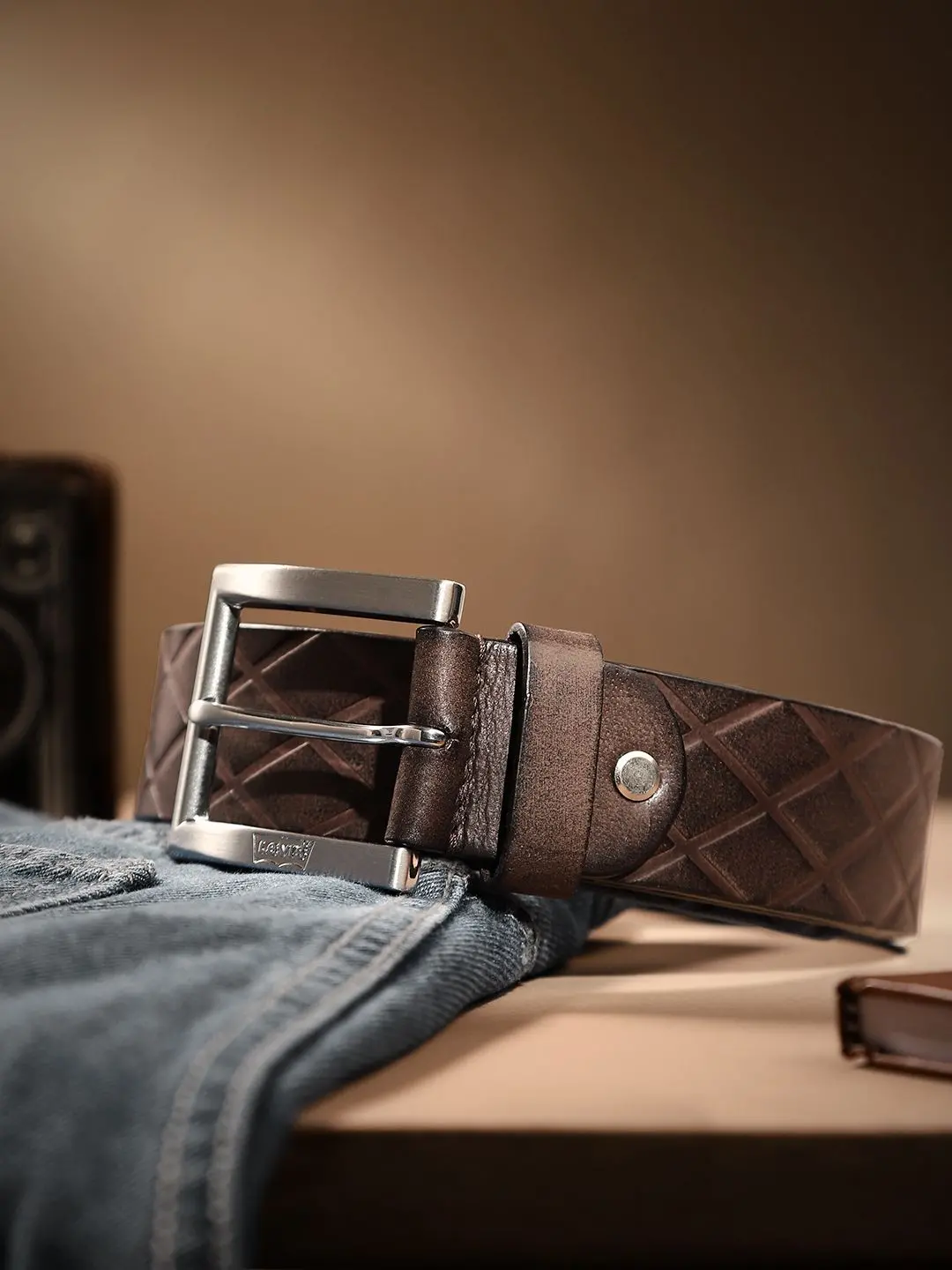 Men's Brown Textured Belt 1