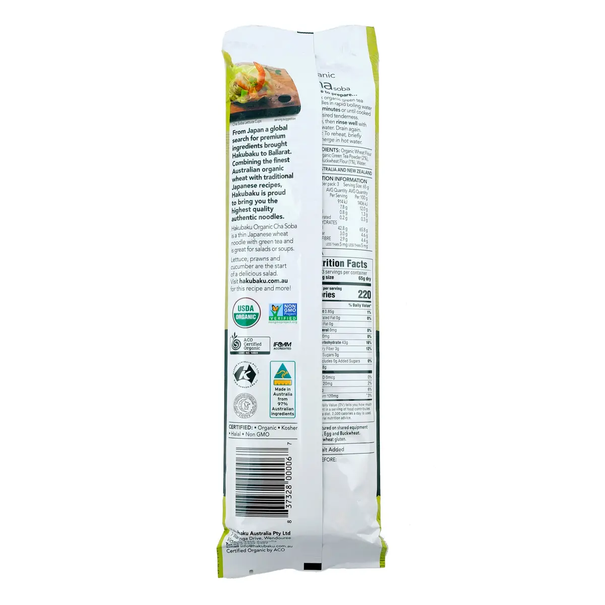 Hakubaku Organic Cha Soba 200G 2
