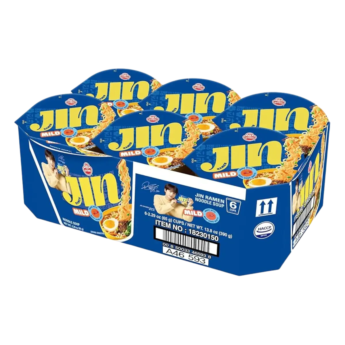 Ottogi Jin Mild Bts Jin Version Ramen Cup (6 Pack) 390G 1