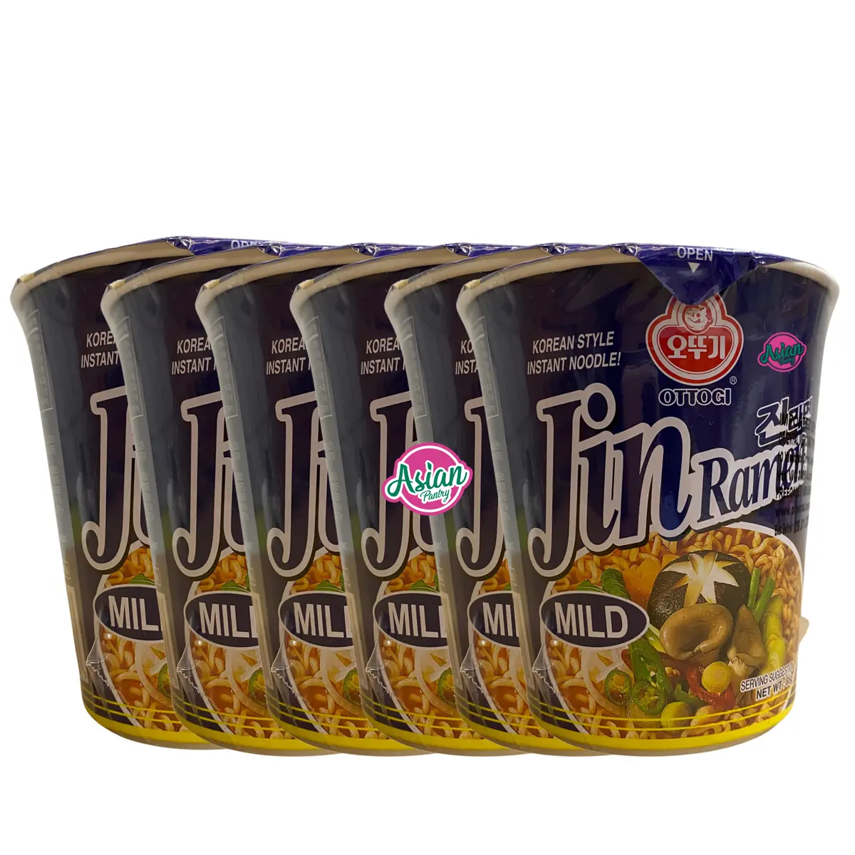 Ottogi Jin Ramen Cup Mild (6 Pack) 390G 1
