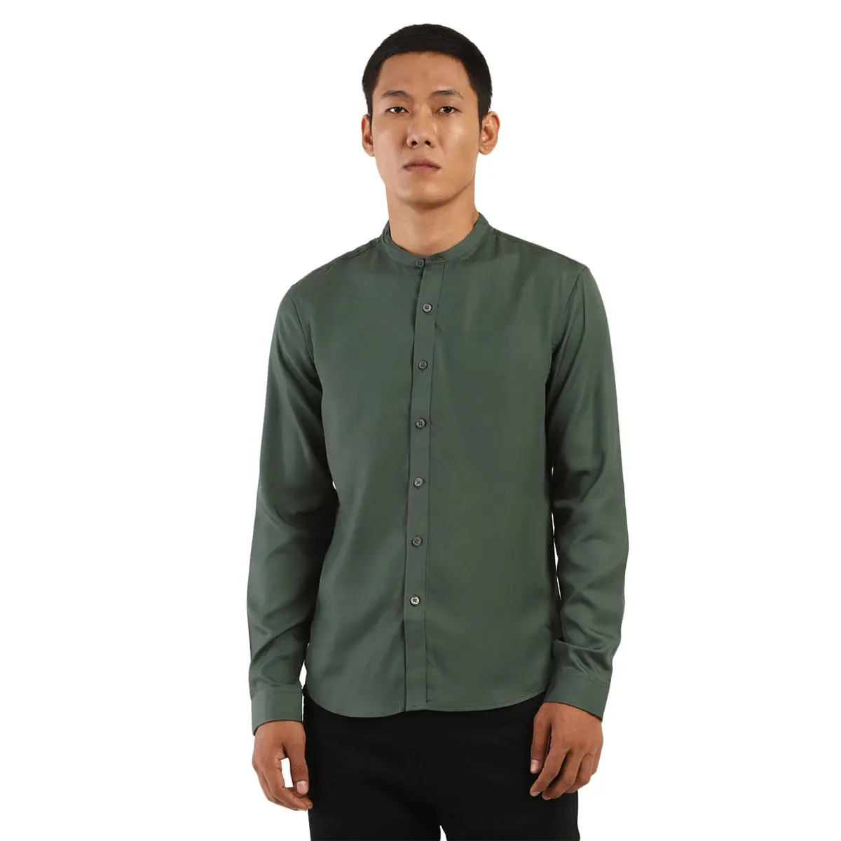 Men's Green Solid Shirt 1