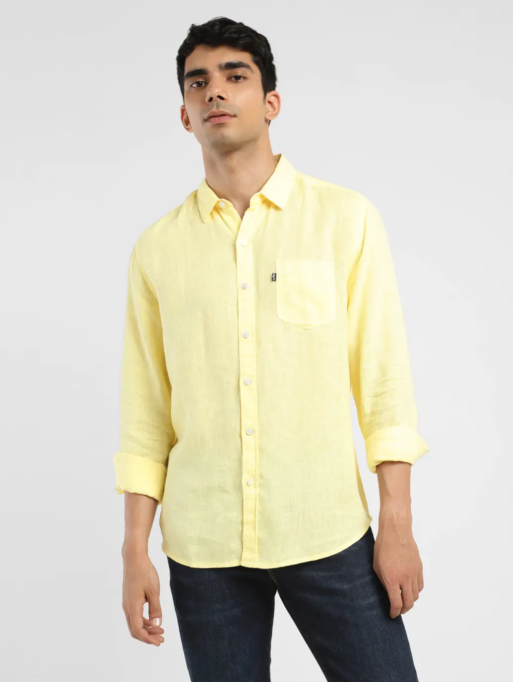 Men's Solid Slim Fit Linen Shirt 1
