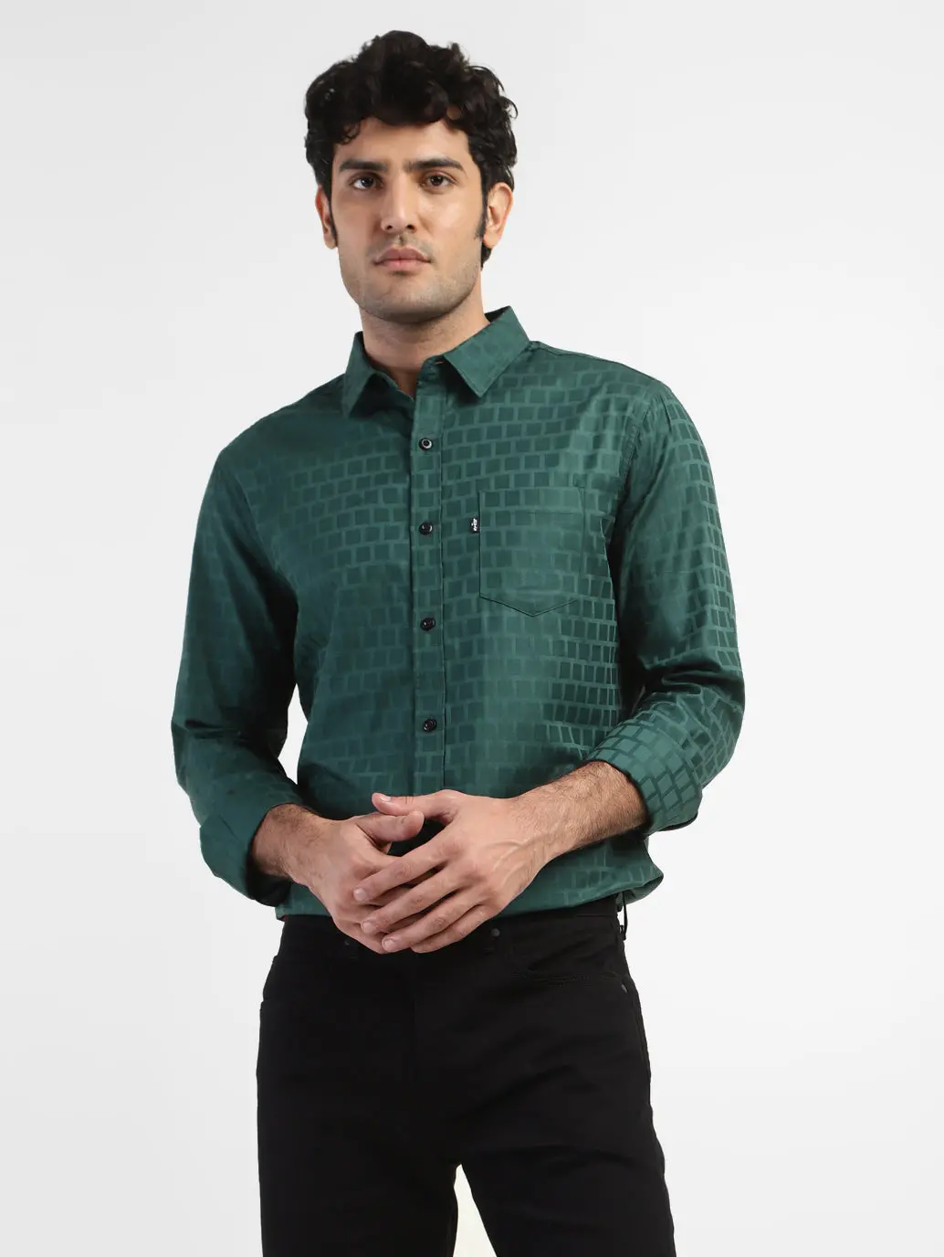 Men's Geometric Slim Fit Shirts 1