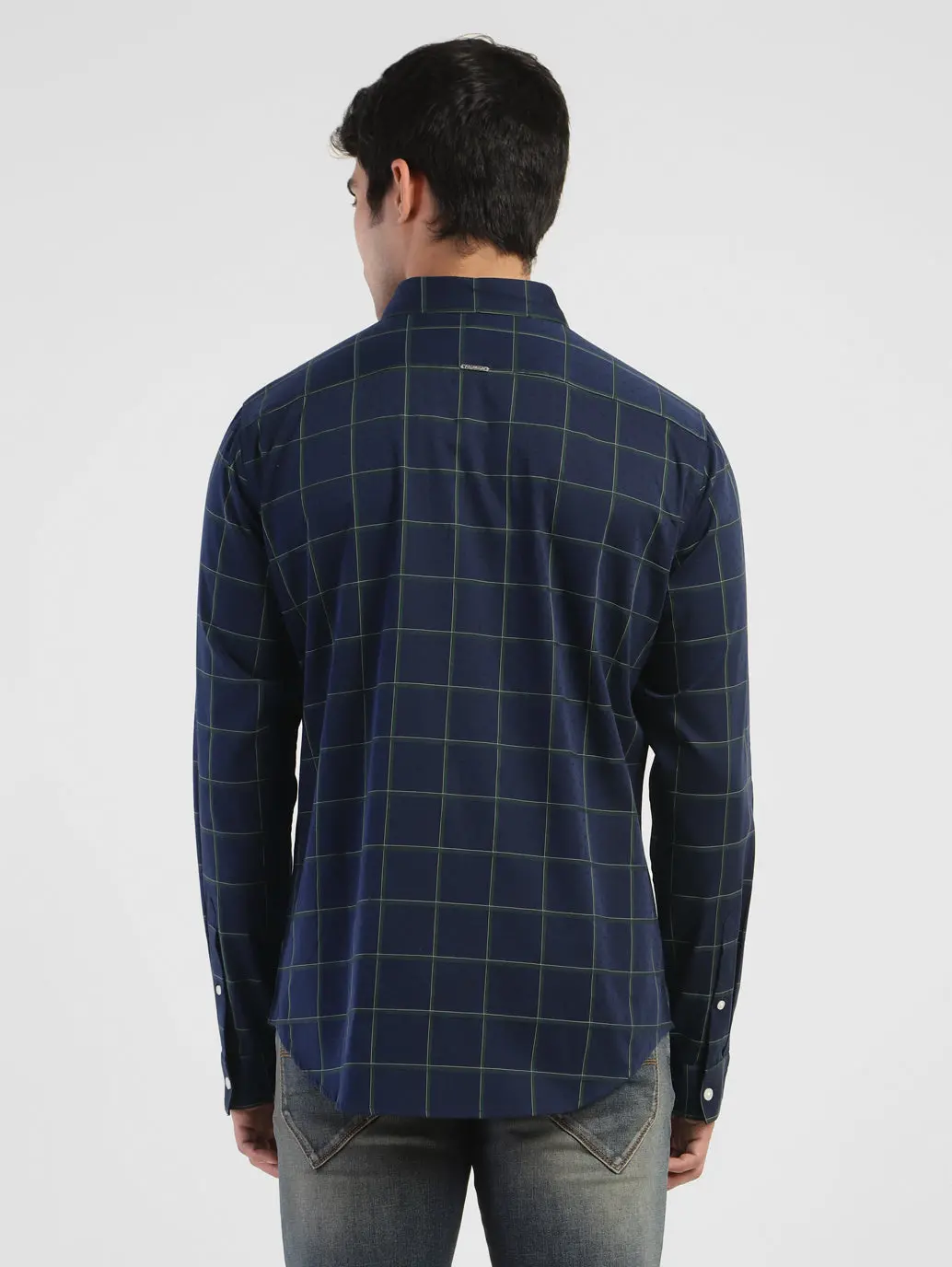 Men's Checkered Spread Collar Linen Shirt 3