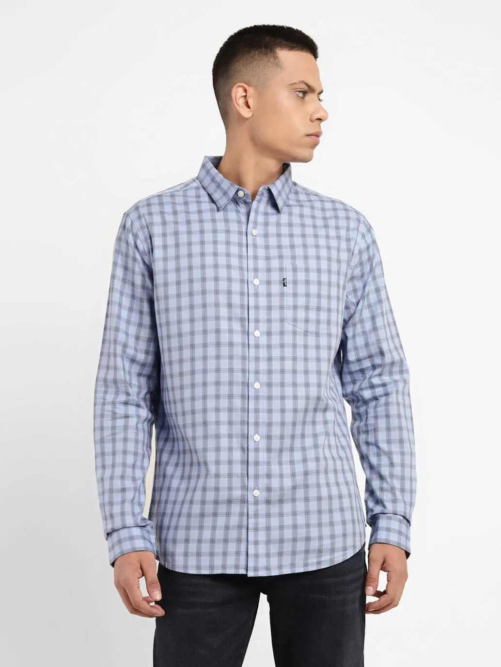 Men's Checkered Spread Collar Shirt 1