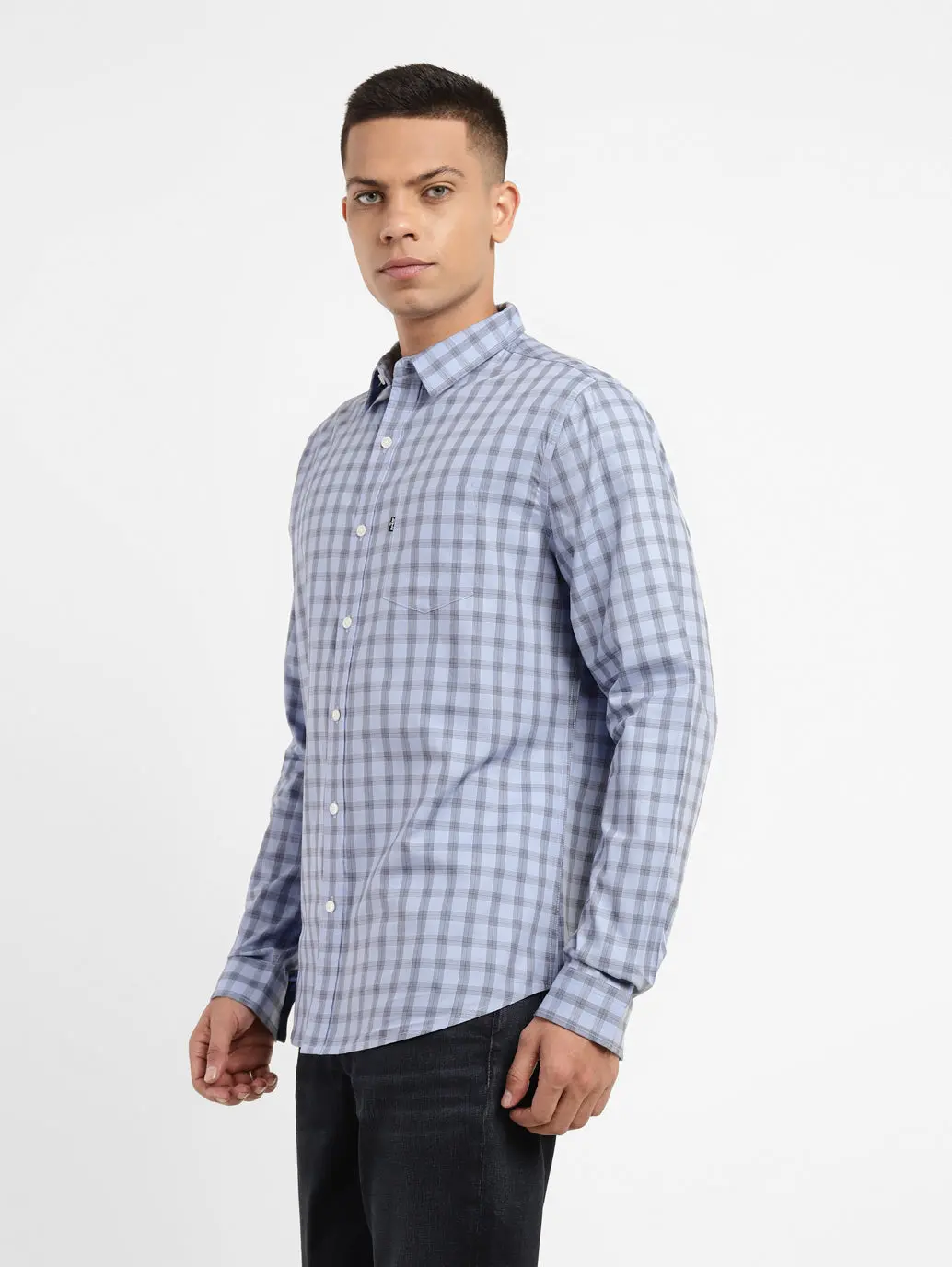Men's Checkered Spread Collar Shirt 4