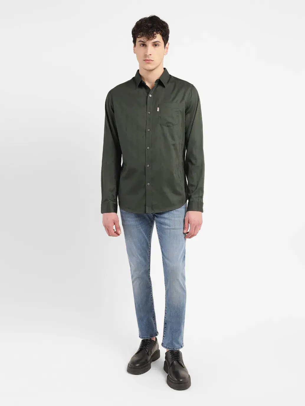 Men's Redloop Self Design Slim Fit Shirt 1