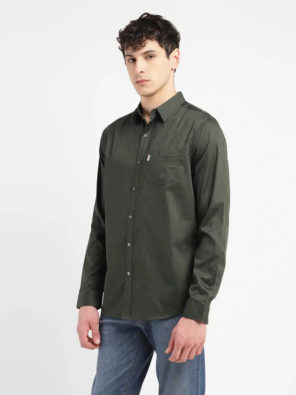 Men's Redloop Self Design Slim Fit Shirt 4