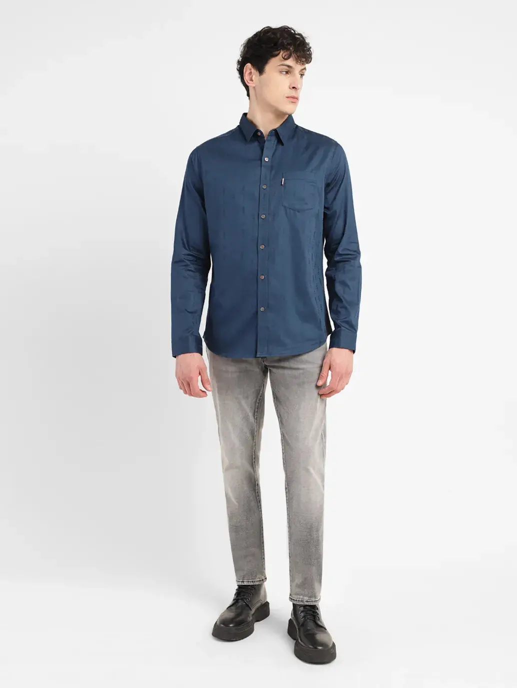 Men's Redloop Self Design Slim Fit Shirt 1