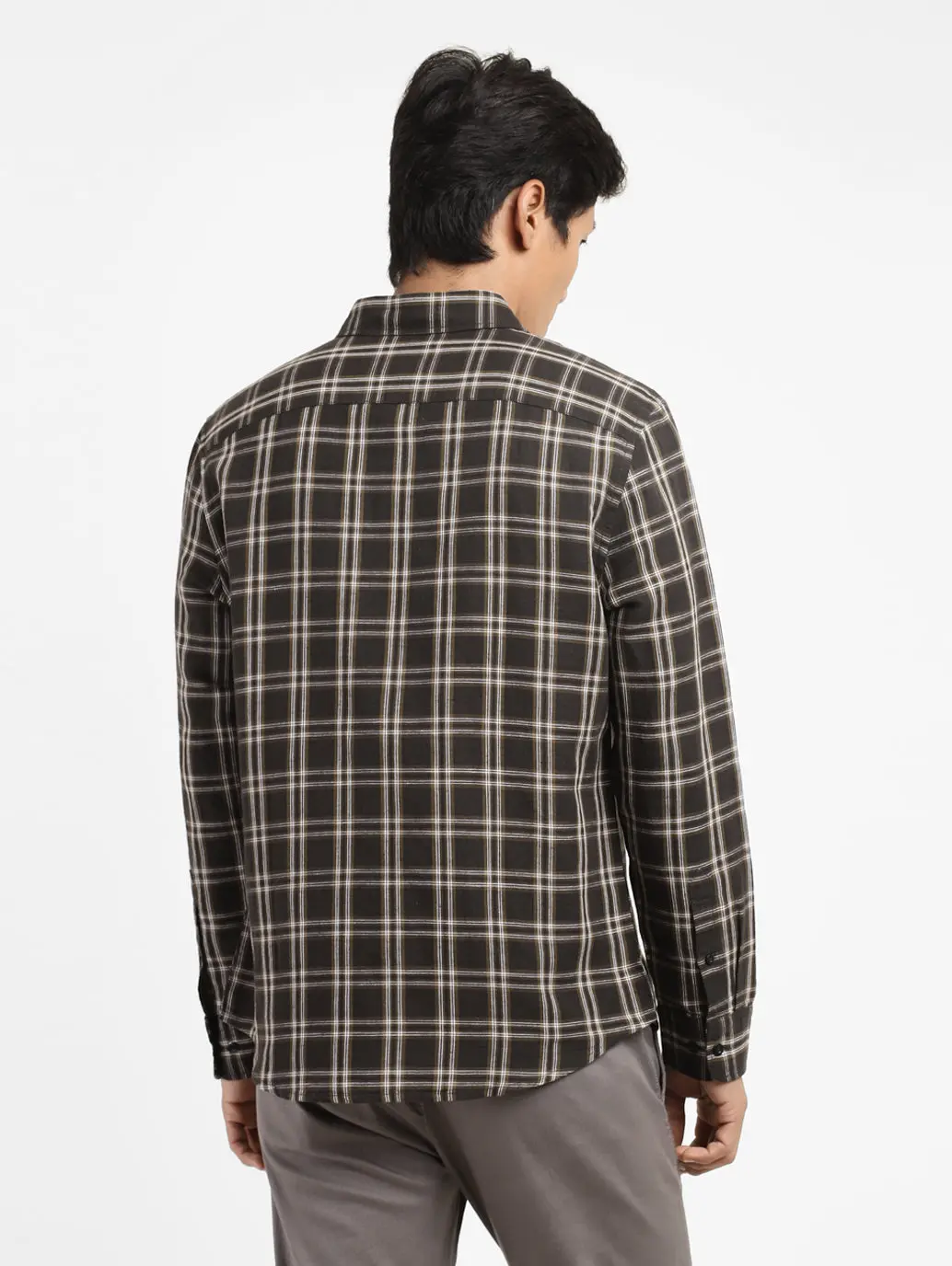 Men's Checkered Spread Collar Shirt 3