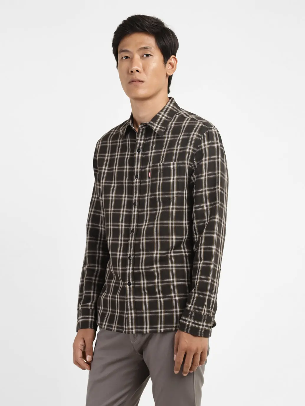Men's Checkered Spread Collar Shirt 4