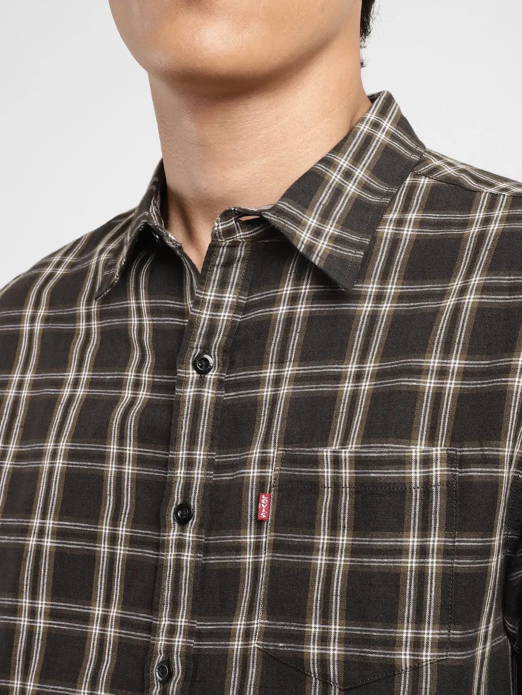 Men's Checkered Spread Collar Shirt 5