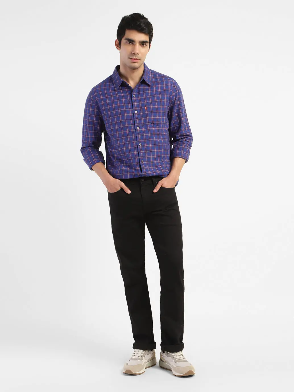 Men's Checkered Spread Collar Shirt 1
