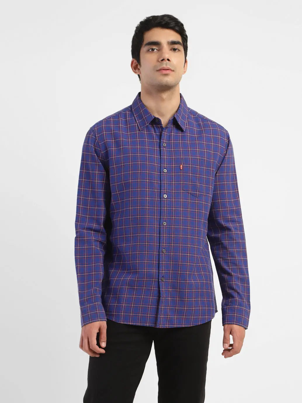 Men's Checkered Spread Collar Shirt 2
