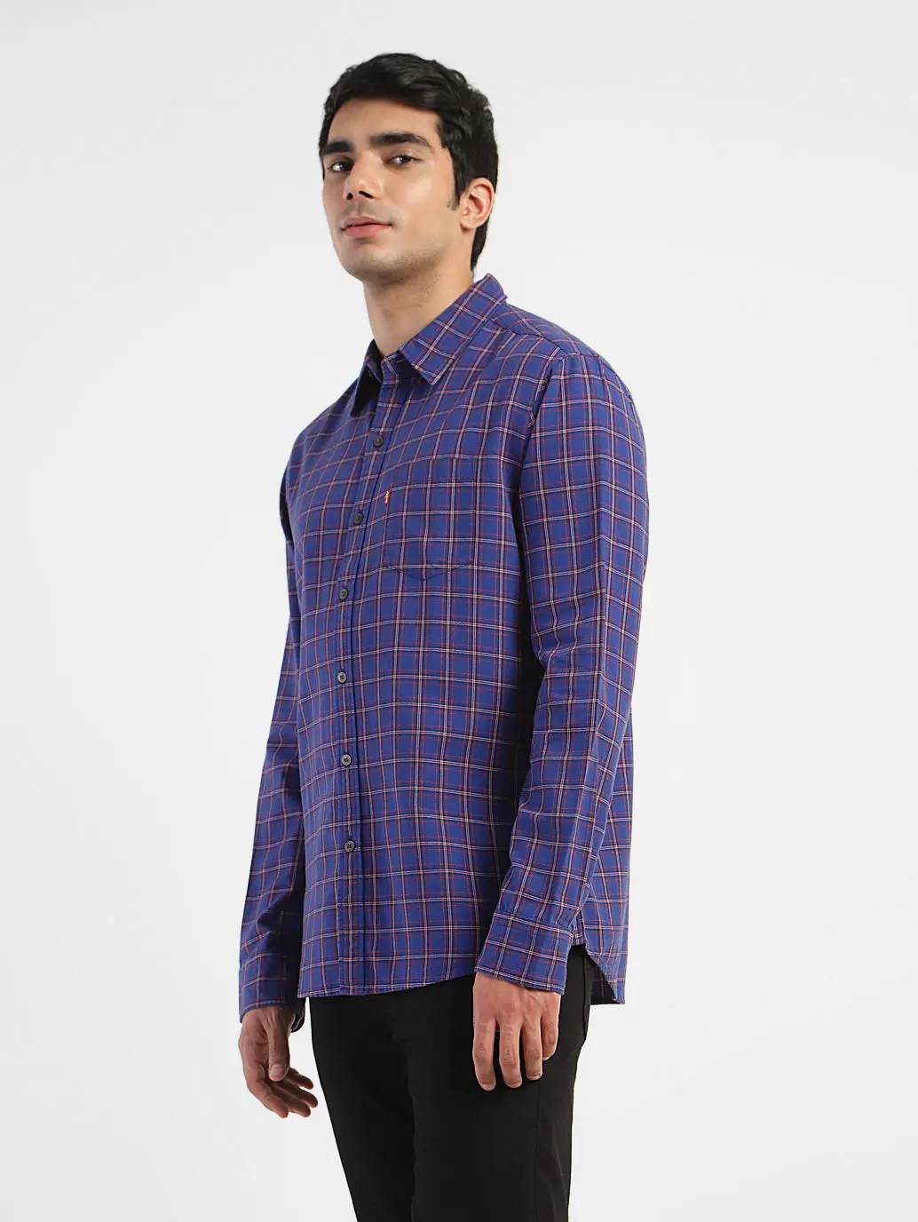 Men's Checkered Spread Collar Shirt 4
