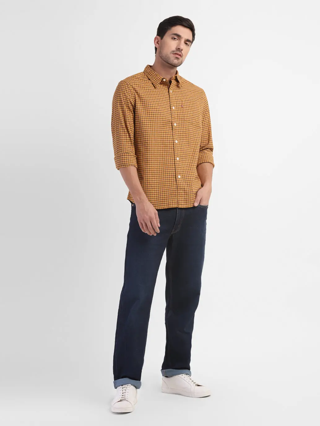 Men's Checkered Spread Collar Shirt 1
