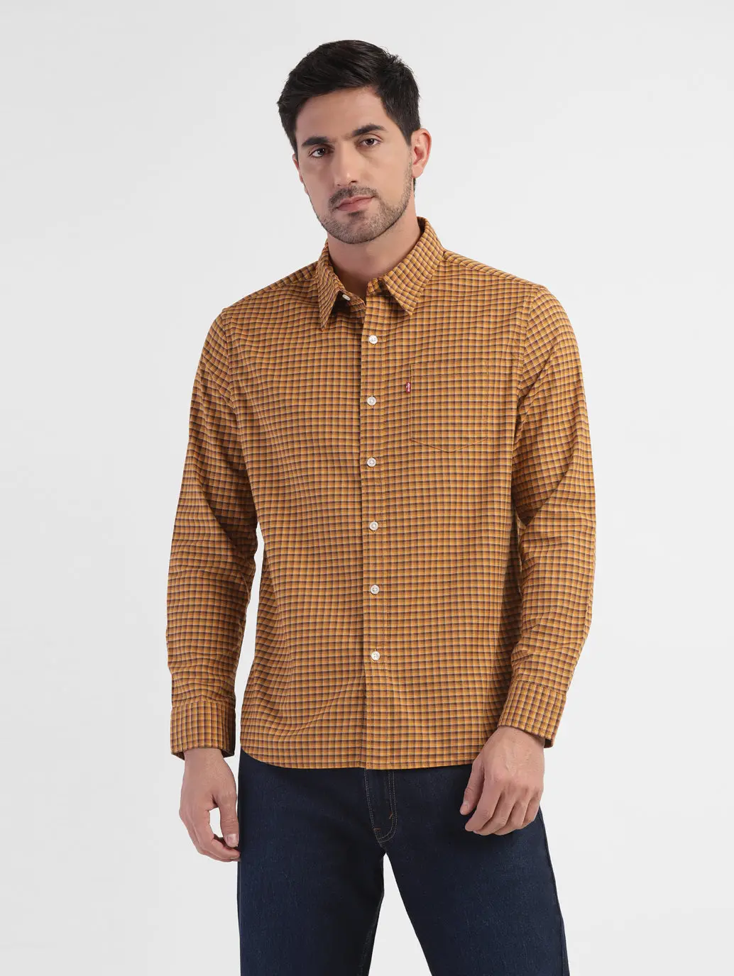 Men's Checkered Spread Collar Shirt 2