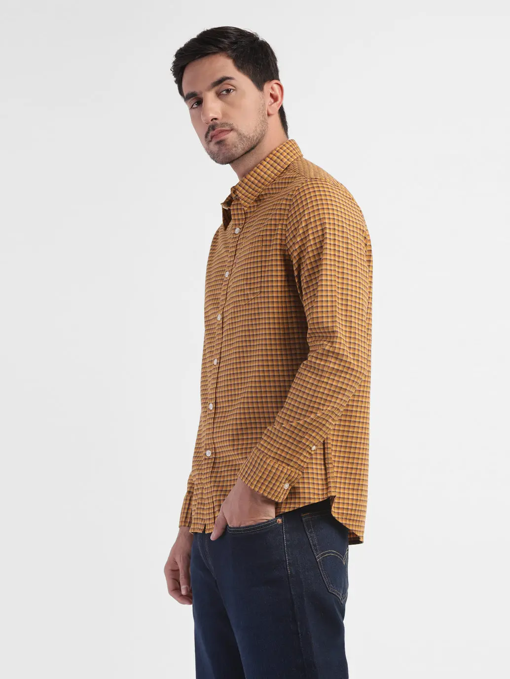 Men's Checkered Spread Collar Shirt 4