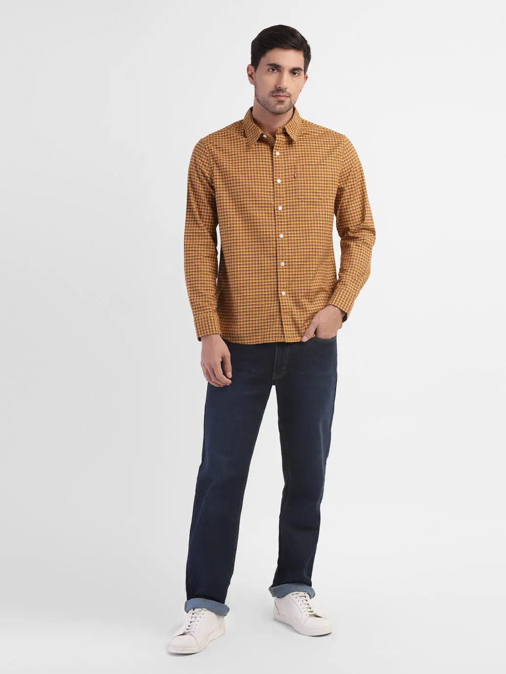 Men's Checkered Spread Collar Shirt 5