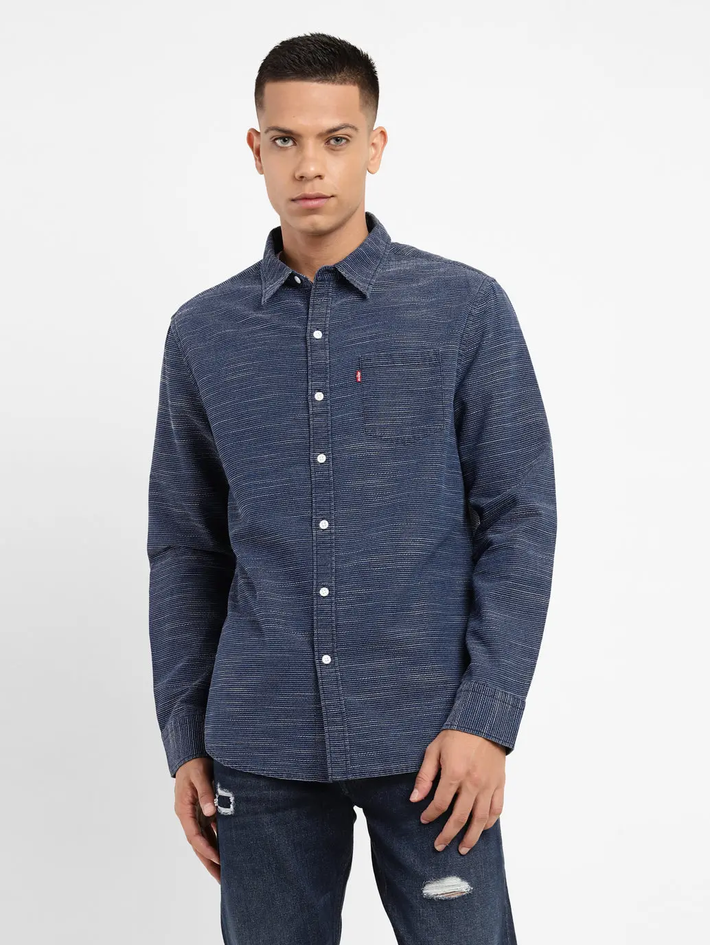Men's Self Design Slim Fit Shirt 1