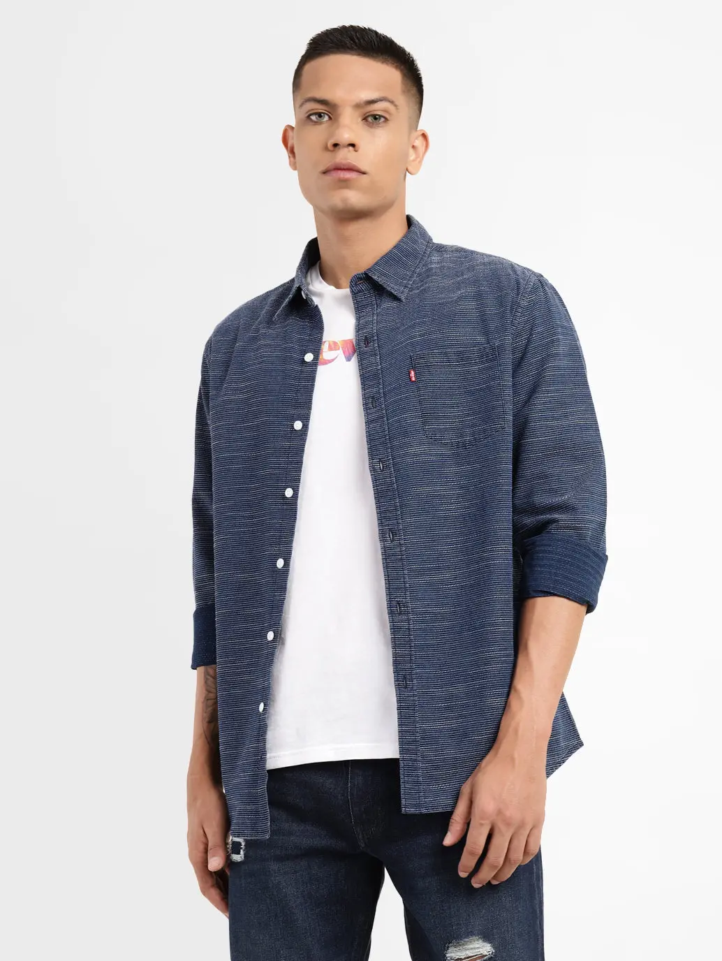 Men's Self Design Slim Fit Shirt 2
