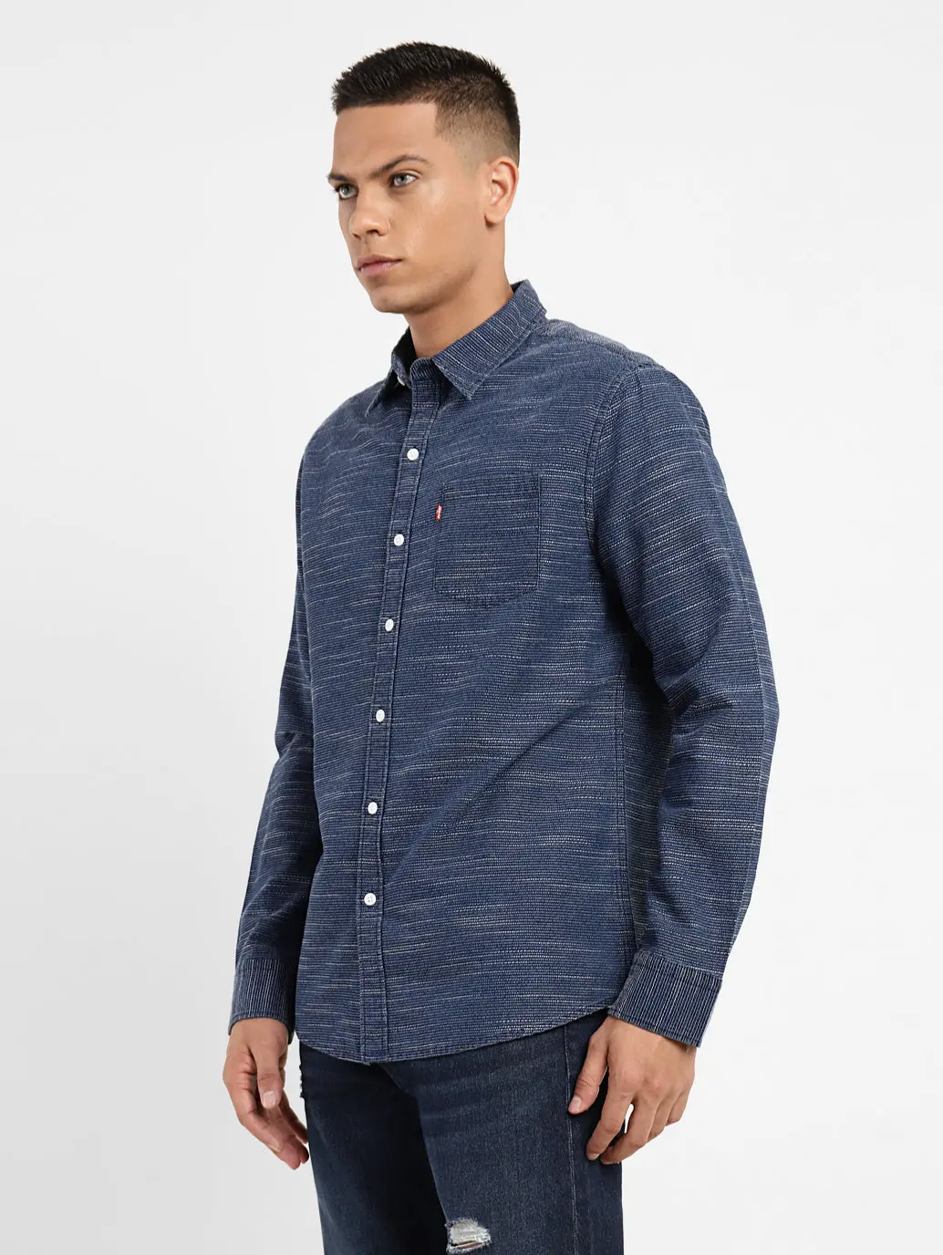 Men's Self Design Slim Fit Shirt 4