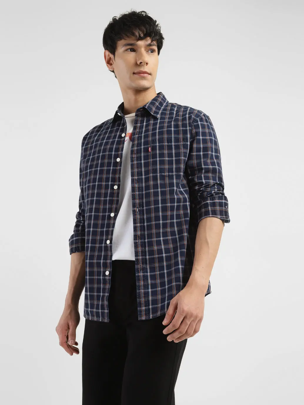 Men's Checkered Spread Collar Shirt 1
