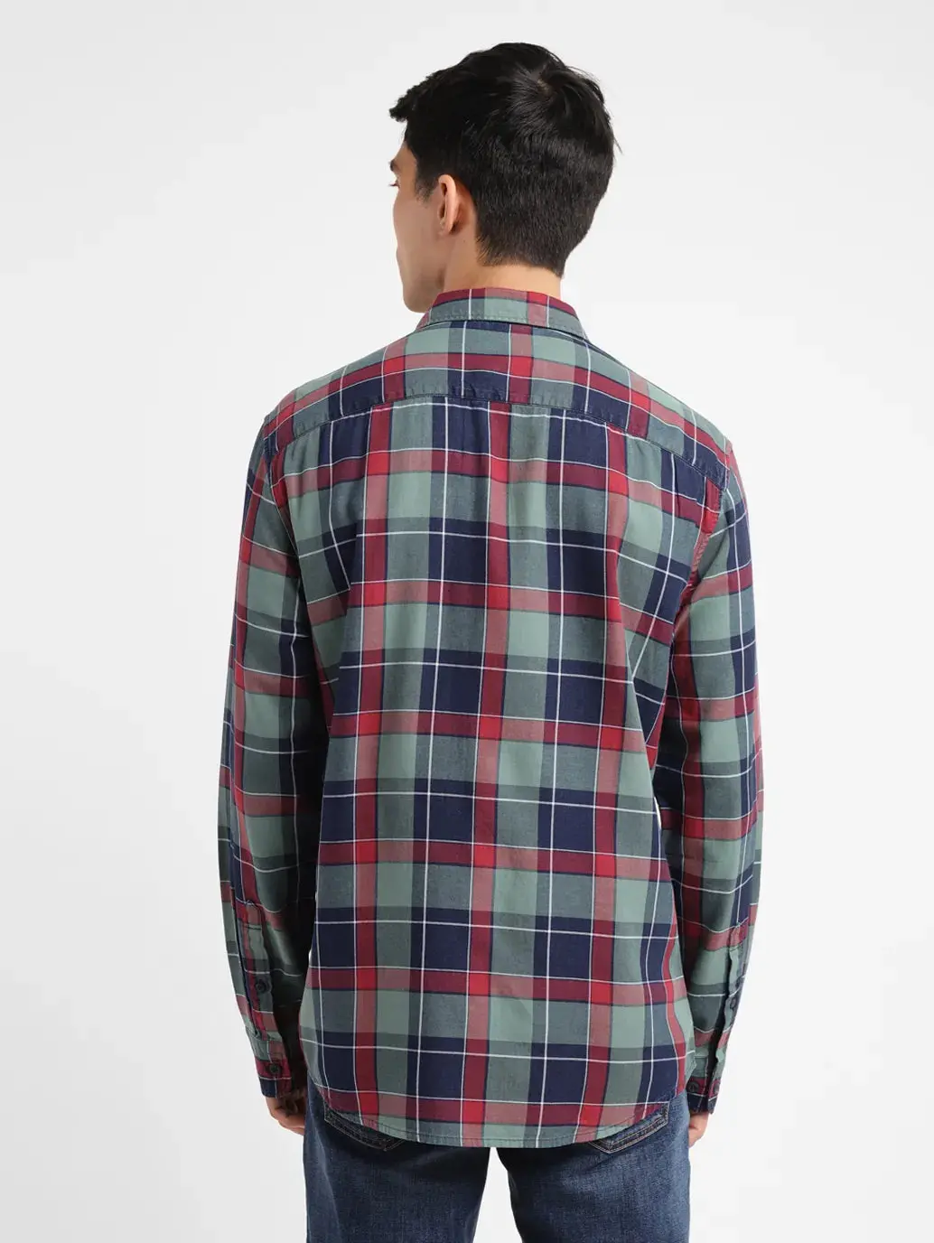 Men's Checkered Spread Collar Shirt 3