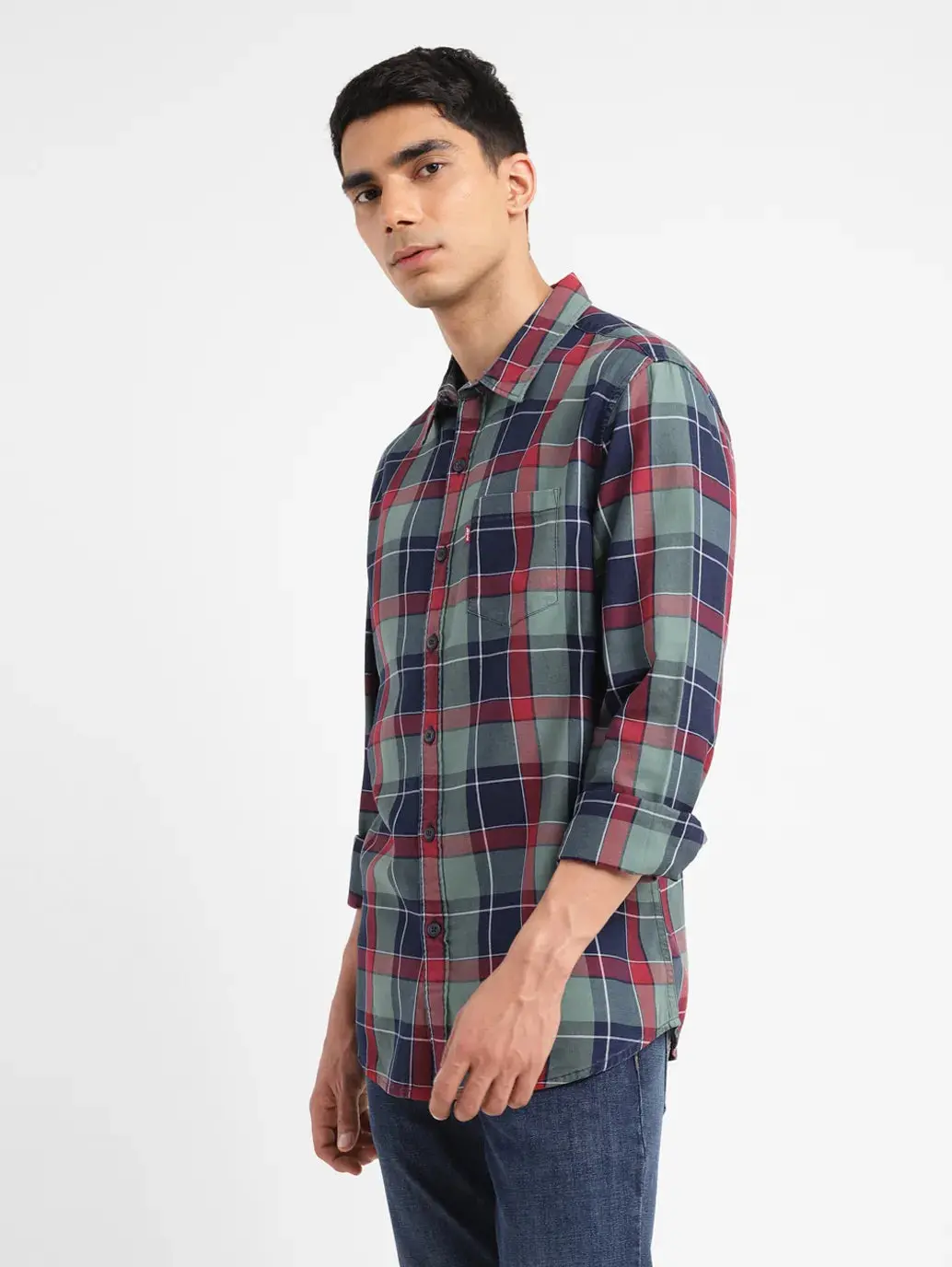 Men's Checkered Spread Collar Shirt 4