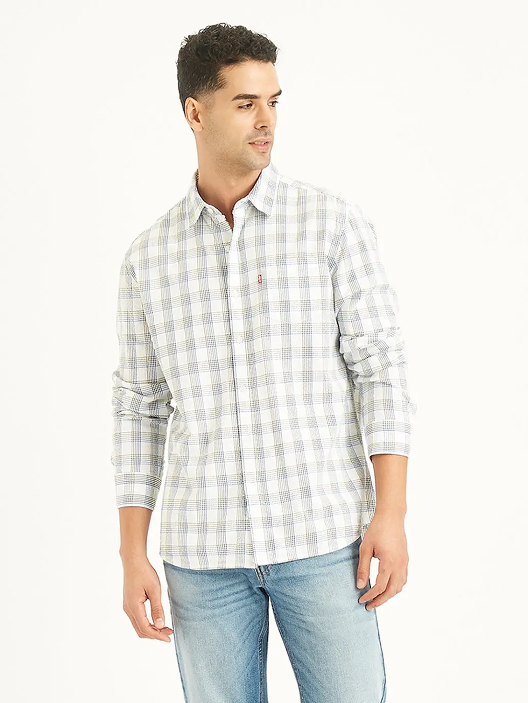 Men's Checkered Spread Collar Shirt 1