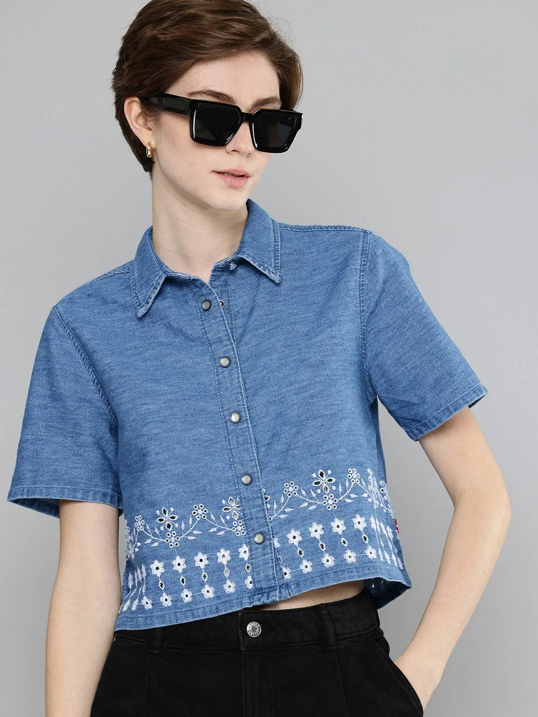 Women's Schiffli Regular Fit Shirt 1
