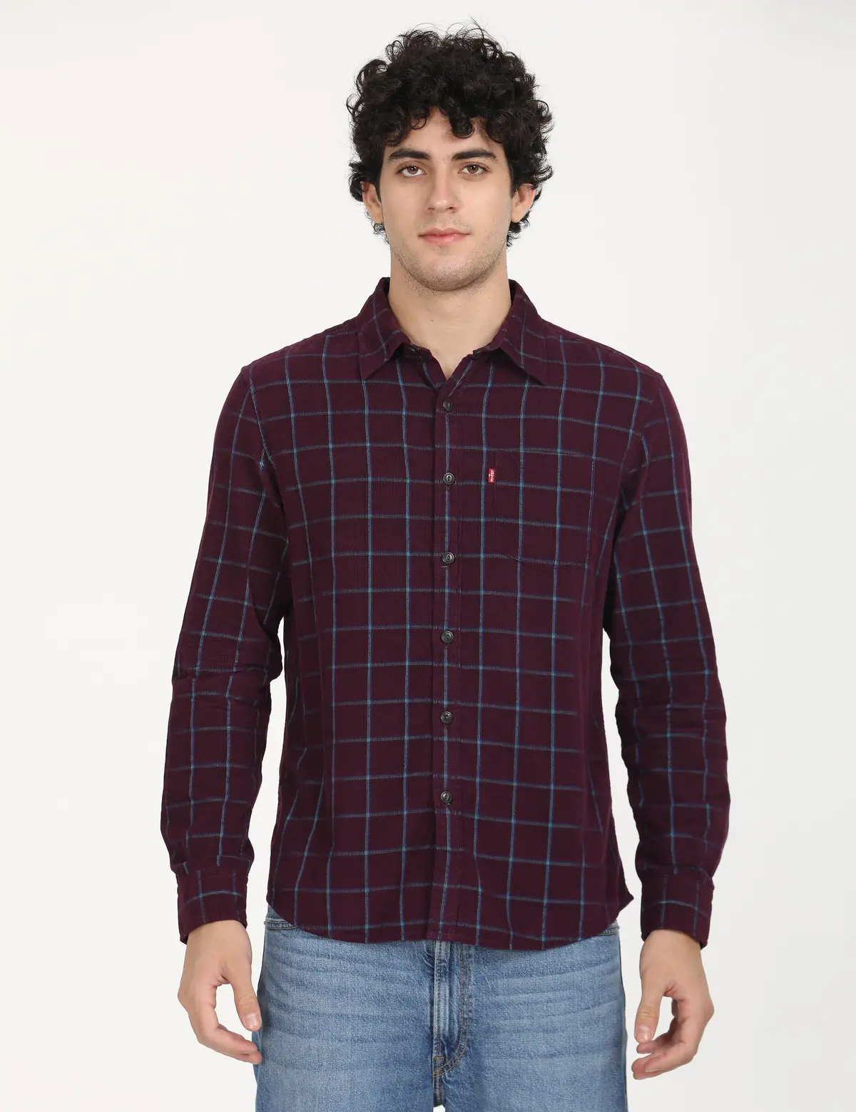 Men's Checkered Spread Collar Shirt 1