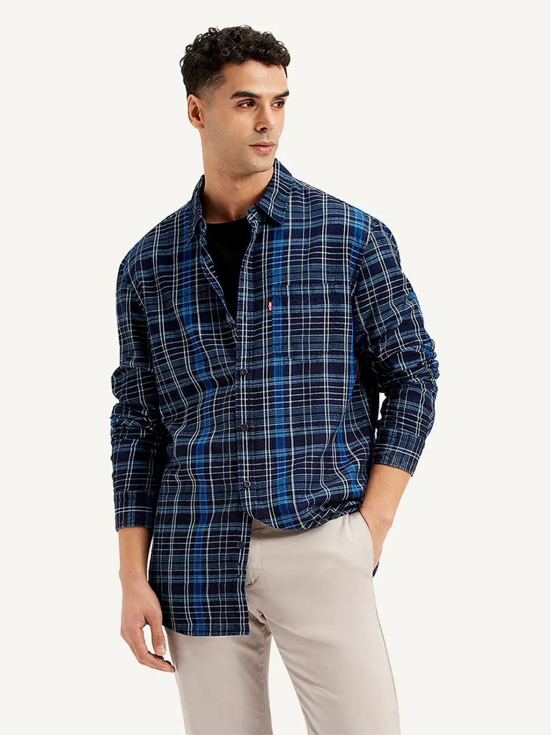 Men's Checkered Spread Collar Shirt 1