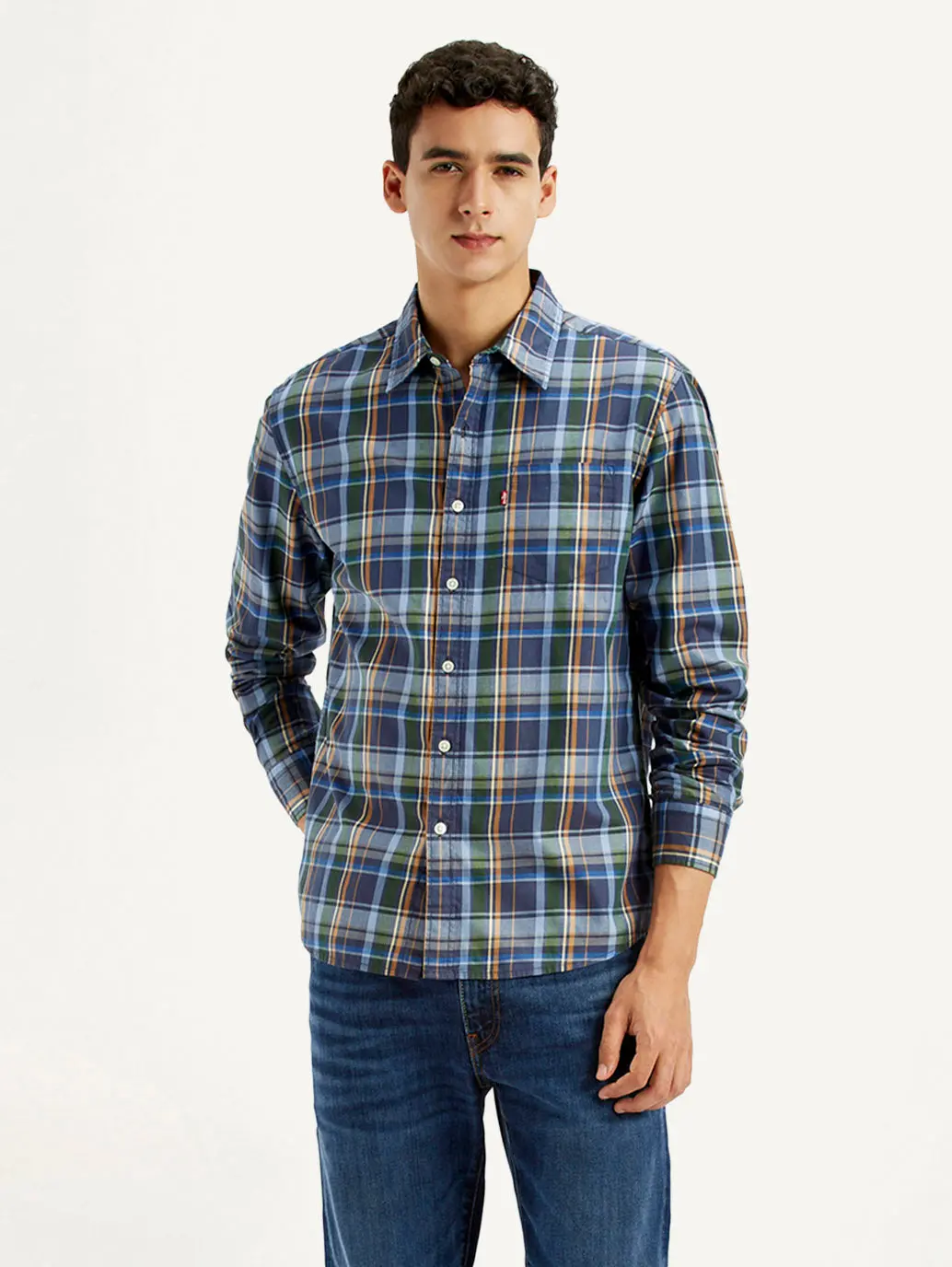Men's Plaid Multi Color Slim Fit Shirt 1