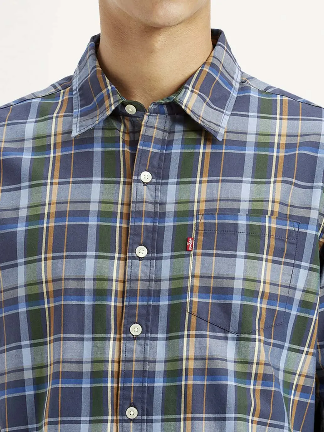 Men's Plaid Multi Color Slim Fit Shirt 4