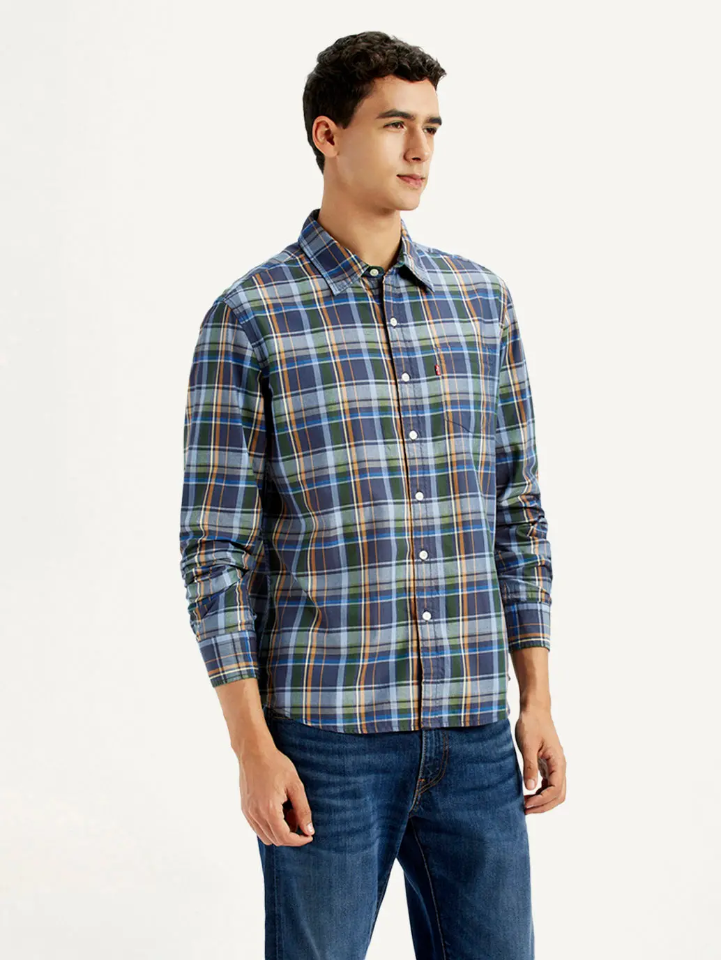 Men's Plaid Multi Color Slim Fit Shirt 5
