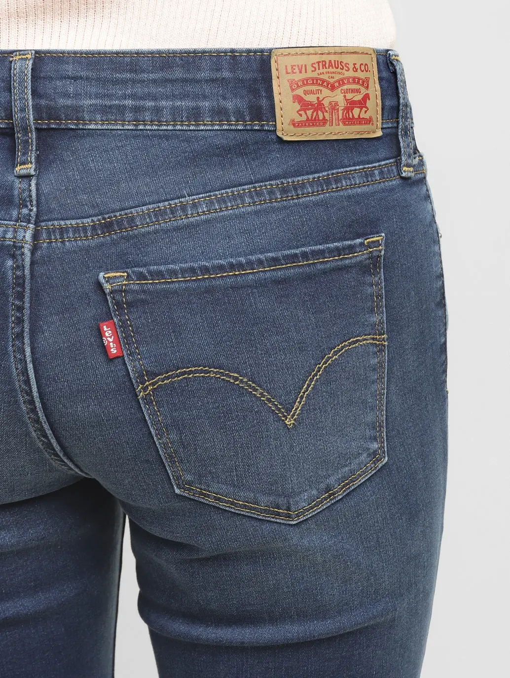 Women's 715 Blue Flared Fit Mid Rise Jeans 6