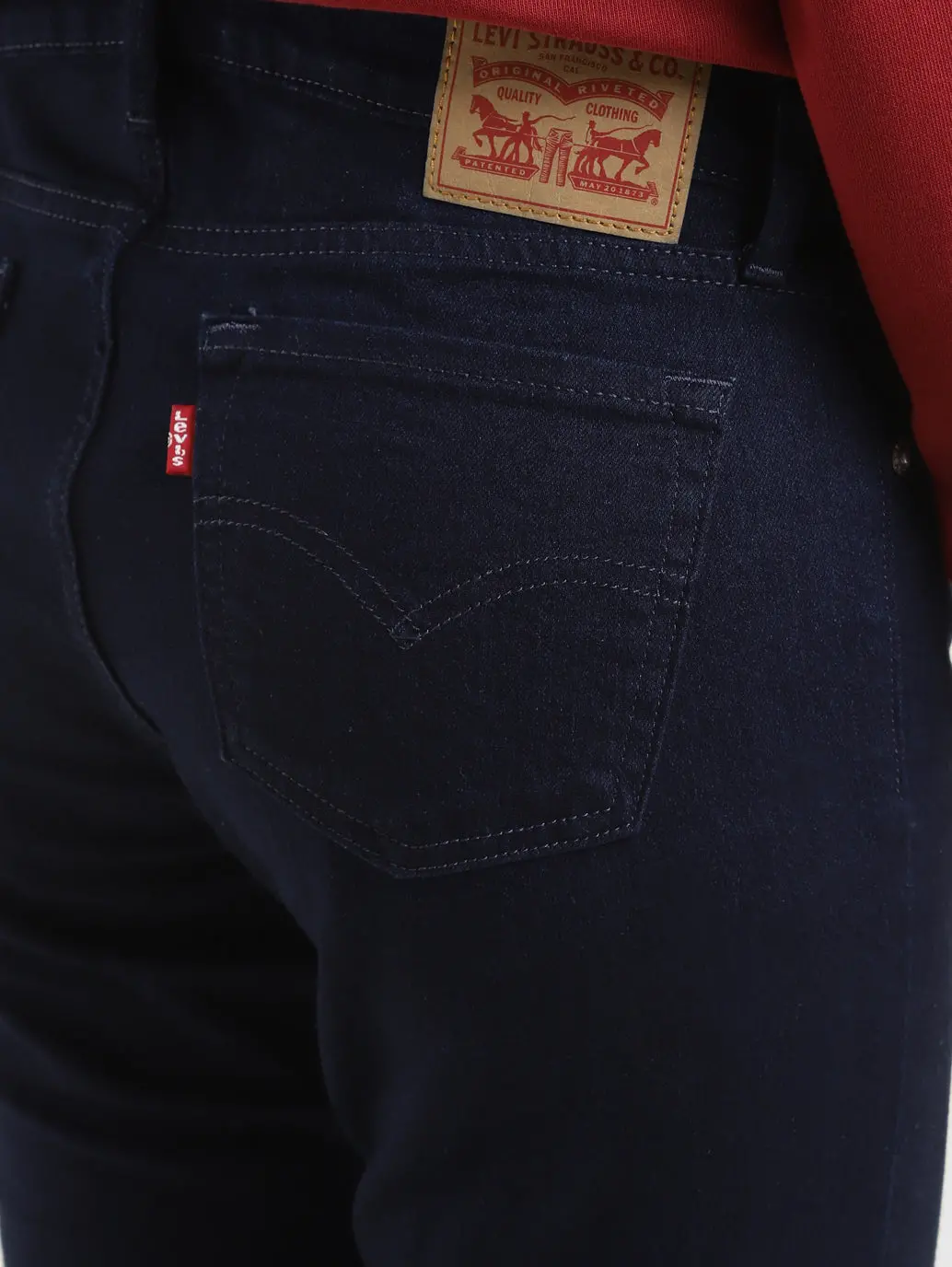 Women's 715 Navy Blue Flared Fit Mid Rise Jeans 6